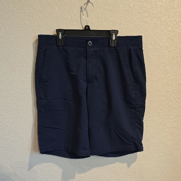 Under Armour Navy Flat Front Shorts - Picture 1 of 3